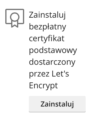 Instalacja darmowego certyfikatu