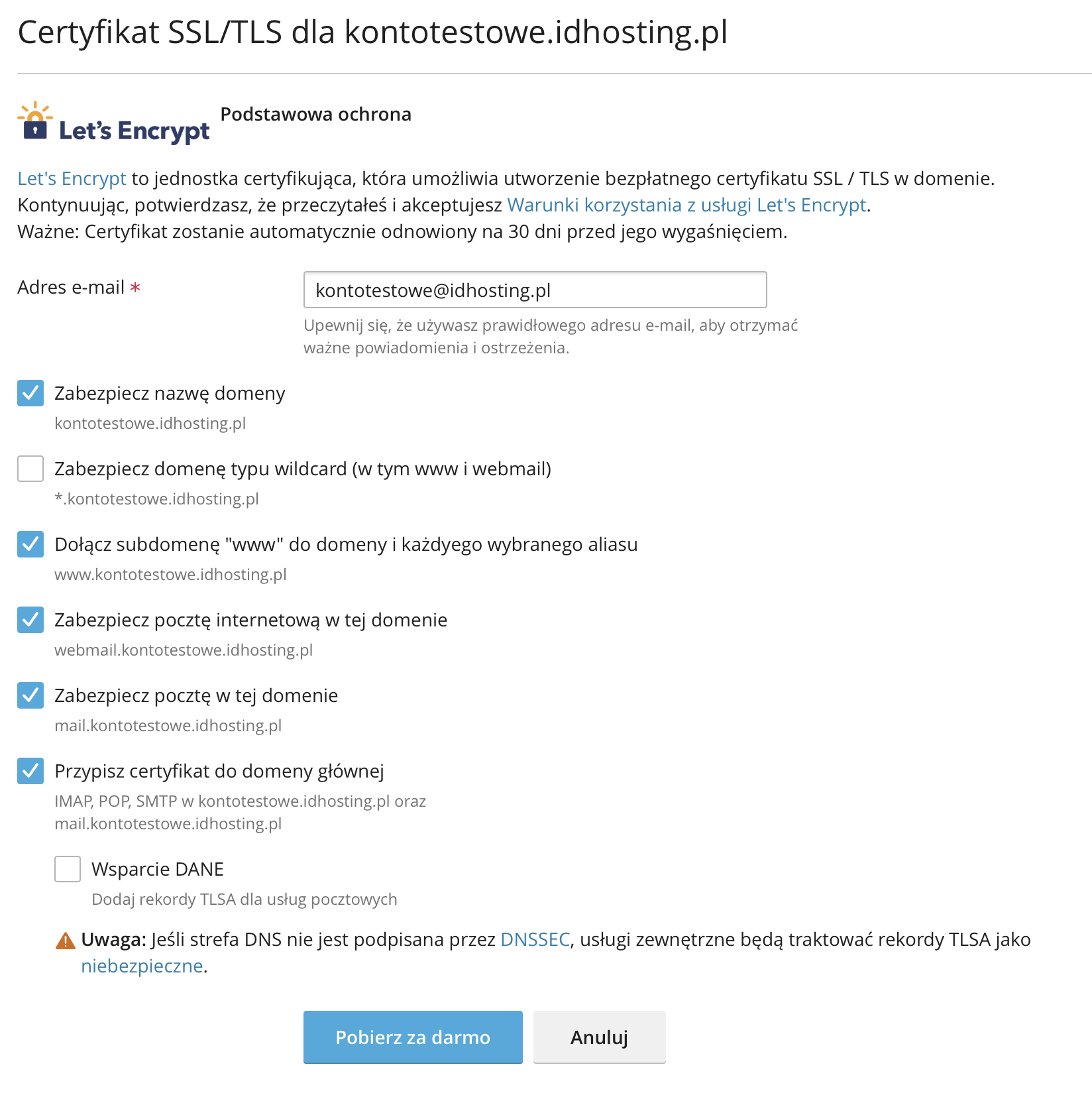 Rodzaj certyfikatów